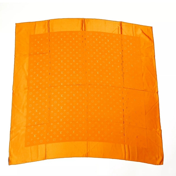 LV ORANGE SILK SCARF MONOGRAM - Picture 2 of 7